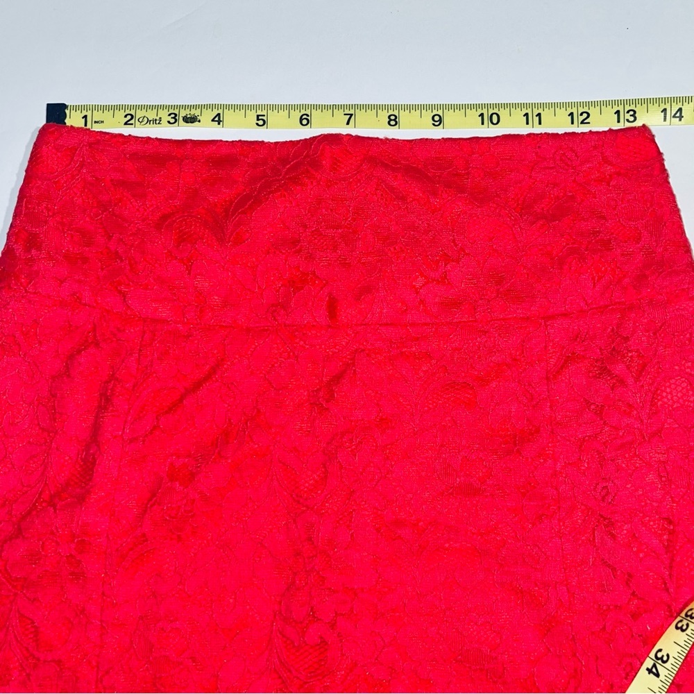 Express Bright Orange Lace Pencil Skirt Sz 4 - Picture 5 of 9